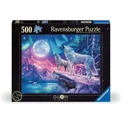 RAVENSBURGER 12000476 Puzzle 500 Teile Wolf im Nordlicht