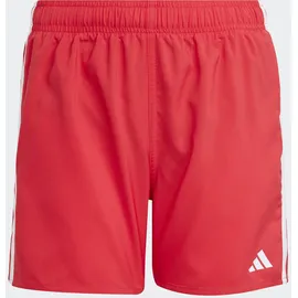 adidas 3 Stripes Badeshorts Rot/Weiß 152