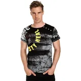 RUSTY NEAL T-Shirt RUSTY NEAL, Herren, Gr. 3XL, schwarz, 100% Baumwolle, bedruckt, normal, Rundhals, Shirts T-Shirt, mit großflächigem Front-Print