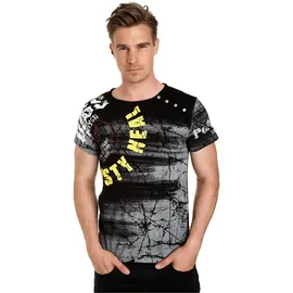 RUSTY NEAL T-Shirt RUSTY NEAL, Herren, Gr. 3XL, schwarz, 100% Baumwolle, bedruckt, normal, Rundhals, Shirts T-Shirt, mit großflächigem Front-Print