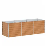 vidaXL Garten-Hochbeet verzinkter Stahl rechteckig 240 x 80 x 77 cm hellbraun