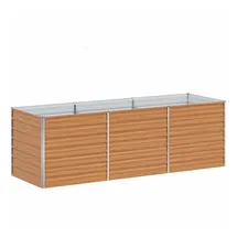 vidaXL Garten-Hochbeet verzinkter Stahl rechteckig 240 x 80 x 77 cm hellbraun