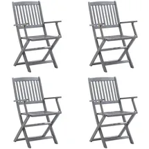 vidaXL Klappbare Gartenstühle 57 x 57 x 91 cm grau 4 St.