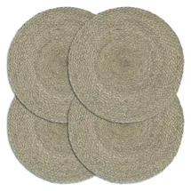 vidaXL Tischsets 4 Stk. Grau 38 cm Rund Jute