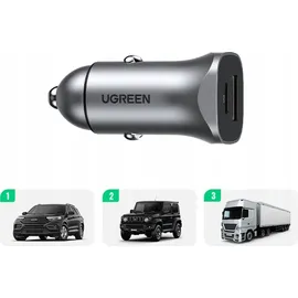 UGREEN A+C Dual-Port Car Charger 30W Grau