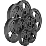 Marbo Sport Tri-Grip gummierte Guss Hantelscheiben-Set Gewichte mit ø30/31 mm Bohrung 30 kg / 4x2,5kg