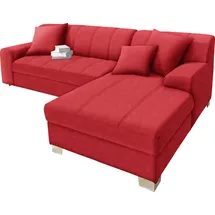DOMO collection Ecksofa DOMO COLLECTION "Turah incl. Zierkissen, moderne Steppung, auch in Leder", rot, B:239cm H:75cm T:82cm, Sofas, Ecksofa, wahlw. mit Bettfunktion, L-Form, B/T: 239/152cm, Unser Dauertiefpreis, Topseller