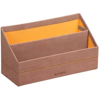 Rhodia Rhodiarama Briefständer aus Kunstleder, 25x10x14 cm - Rosenholz