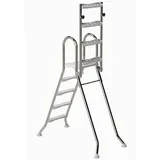 HAF Poolleiter Ideal Sicherheits Hochbeckenleiter 4+4 Stufen 1,2m/1,2m V2A Poolleiter (Plattform mit 120 kg belastbar, Aus hochwertigem V2A Edelstahl), Stabile Schwimmbadleiter für Aufstellpool Sicherheit 4+4 Stufen