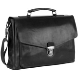 LEONHARD HEYDEN Roma Aktentasche Leder 39 cm Laptopfach Schwarz