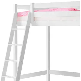 TICAA Hochbett Matthias 90 x 200 cm Kiefer massiv weiß