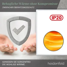Heidenfeld Infrarotheizung HF-HP100-3, m. Thermostat, weiß, 300-1200 Watt, 10 J. Garantie (400 Watt)