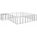 vidaXL Hundezwinger 5,5 m x 4,4 m x 1,1 m Stahl Schwarz