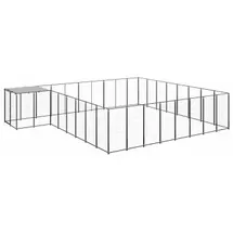 vidaXL Hundezwinger 5,5 m x 4,4 m x 1,1 m Stahl Schwarz