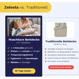 Poyet-Motte Mikrofaser Bettdecke 400g/m2 Grau Stein Grün See