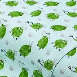 Baumwollstoff "Frosch mit Krone", grün-color