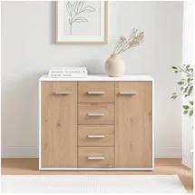 Hti-Living Kommode Nina mit 4 Schubladen 88 x 70 x 30 cm Weiß