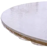 Transparente runde Vinyl-Tischdecke, wasserdicht, Wachstuch, strapazierfähig, elastischer Rand, Schutz für runde Tische