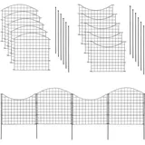 Teichzaun Set Zaunset Zaun 10 Elemente Steckzaun Gartenzaun Rundbögen Anthrazit
