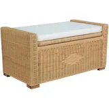 MiaMöbel Rattantruhe/Sitztruhe 'Isabela' honig 100% Baumwolle, Rattan