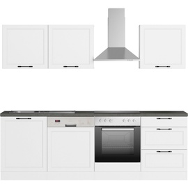 Kochstation Küchenzeile »KS-Lani, mit MDF-Fronten«, Breite 240 cm wahlweise mit E-Geräten, Höhen-Ausgleichsfüße 0-4 cm,