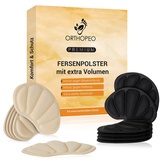 ORTHOPEO Premium Fersenpolster 12 Stk. - 6 Paar! Schuheinlagen Fersenschoner gegen Blasen & Reibung Fersenkissen Schuhpolster Antirutsch bei großen Schuhen & High Heels Extra Volumen