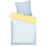 Tom Tailor Bettwäsche, Perkal Streifen Lemon/Sky (Bettwäsche Set, 70 x 90 cm 140 x 200 cm,