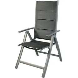 Gartensessel Comfort 6-fach verstellbar gepolstert schwarz