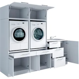 laundreezy Mehrzweckschrank-Set 236 x 200 x 68 cm Weiß