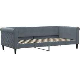 vidaXL Tagesbett Ausziehbar mit Schubladen Dunkelgrau 90x200 cm Samt