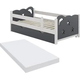 VitaliSpa Kinderbett Jessica 70 x 140 cm Spanplatte grau-weiß