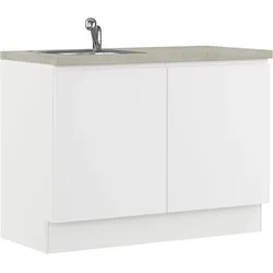 Mehrzweckschrank-Set IMPULS KÜCHEN "Warschau", weiß mit beton, optik natur, B:120cm H:91,8cm T:60cm, Holzwerkstoff, Pulverlack, Kastenmöbel-Sets, Vielfältige Varianten verfügbar; kombinierbar mit anderen Artikeln