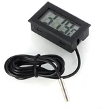 HpLive Mini LCD Digital Thermometer Temperatur Tester mit Externem Sensor für Kühlschrank, Gefrierschrank, Kühlschrank, Aquarium, Thermometer mit Sonde (1m Kabel)
