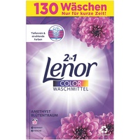 Lenor Pulverwaschmittel Amethyst Blütentraum 8.45KG – 130 Waschladungen, Für hygienische Tiefenreinheit und strahlende Farben