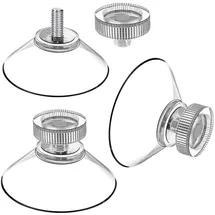 ZUZGO Saugnapf 25er Saugnäpfe Ø 40mm M4 Gewinde- Transparente mit Rändelmutter