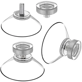 ZUZGO Saugnapf 25er Saugnäpfe Ø 40mm M4 Gewinde- Transparente mit Rändelmutter