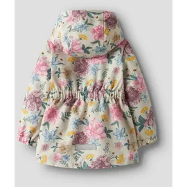 NAME IT Outdoorjacke NAME IT "NMFMAXI JACKET LI AOP NOOS", Mädchen, Gr. 86, birch, Web, Obermaterial: 100% Polyester, bedruckt, Po-bedeckend, elastischer Bund, Jacken Outdoorjacke