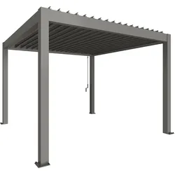 Pergola BIOHORT "3,5 x 3,5", quarzgrau, metallic, Pergolen, stilvoller Schattenspender für mehr Komfort im Freien