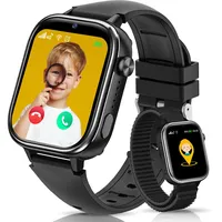 SWGOTA Smartwatch Kinder mit GPS und Telefon, Kinder Smartwatch mit GPS Schulmodus, Kids Smart Watch mit Voice Chat SMS, lP68 Wasserdicht Schrittzähler Wecker SOS (Schwarz)