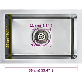 vidaXL Handgefertigte Küchenspüle Edelstahl