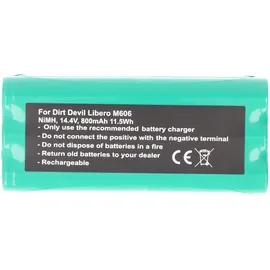 AccuCell Akku passend für den Dirt Devil Libero M606 Akku 0606004, Dirt Devil 0607004 Akkupack mit 800mAh