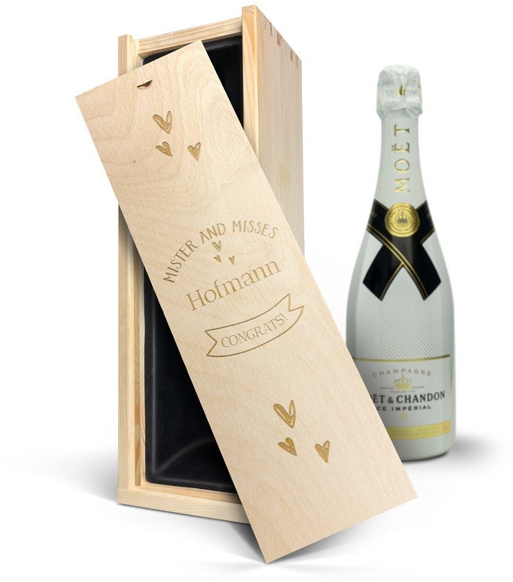 Moët & Chandon Ice Imperial Champagner Geschenk - Kiste mit Gravur