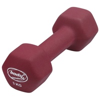 body coach Kurzhantel Neopren-Hantel Set 0,5kg 1kg 2kg 3kg 5kg - 2 x Fitness Kurzhantel, (Set, 2er), eckig abgeflachte Form rot