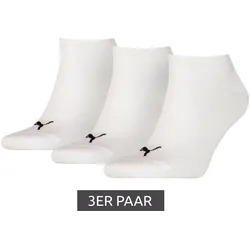3 Paar PUMA Baumwoll-Socken schlichte Sneaker-Socken Kurz-Socken Strümpfe 261080001 200 043 Weiß - 43-46
