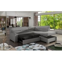 JVmoebel Ecksofa Schlafsofa Sofa Polster Wohnzimmer Textil Ecksofa Couch Sitz, Mit Bettfunktion grau