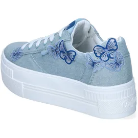 Buffalo Damen sportliche Halbschuhe/ Low Sneaker Paired Butterfly Blau Textil