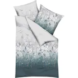KAEPPEL Bettwäsche Herbal Mako-Satin hellgrau Größe 1x 155x220 cm + 1x 80x80 cm
