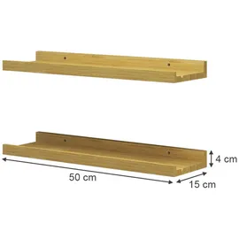 Vicco Wandregal Linus 50 x 4 x 15 cm Beige
