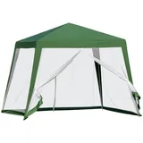 Outsunny Gartenpavillon 3 x 3 m inkl. 4 Seitenteile Grün