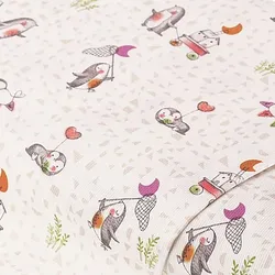 Baumwollstoff Pinguin Love „Pia“, natur-color